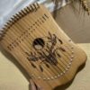 Harika Hand-Carved 16-String Lyre - African Acajou Wood