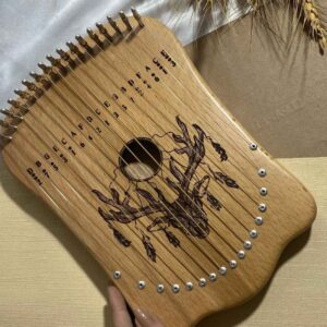 Harika Hand-Carved 16-String Lyre – African Acajou Wood