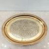 Indian Round Brass Serving Tray - Traditional Floral Engraved Gold Tray