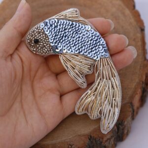 Jewel Brooch Featuring a Fish Design – Chic Handcrafted