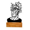 Minimalist Metal Cubist Woman Face Sculpture