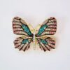 Modern Brooch Pin – Butterfly with Colorfull Gemstone Design