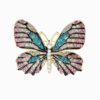 Modern Brooch Pin – Butterfly with Colorfull Gemstone Design