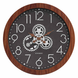 Moving Gear Wall Clock – Wooden Steampunk Mechanical Timepiece