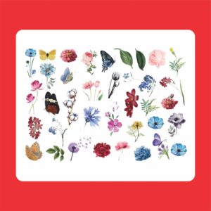 Nail Stickers – Leaf & Flower Design (5 Pcs)