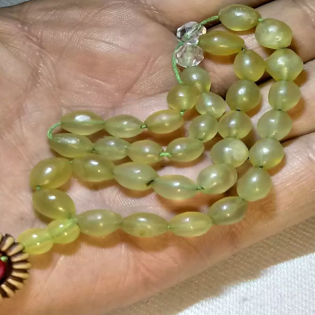 Original Afghan Shamqosod 33-Bead Prayer Beads, Transparent, Collectible, and Rare