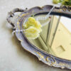 Polyresin Tray - Handmade Ornate Accents & Mirror Finish Purple