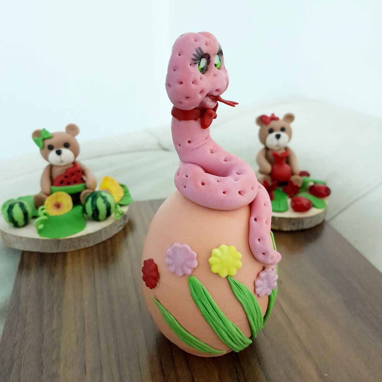 Pottery Doll – Perfect for Nowruz and Haft-Sin Celebration with Snake Design (Set of 2)