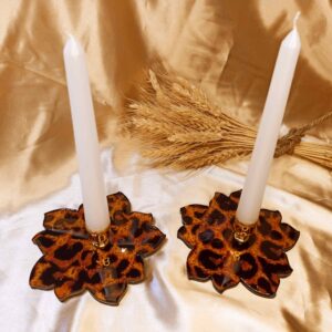 Resin Candle Holder – for Home Decor with Tiger Pattern
