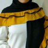 Scarf for Women - Scarf with Piped Edges Gathered Design