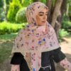 Scarf for Women - Scarf with Arm Cover Floral Pleated Scarf with Trimmed Edges