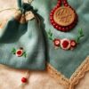 Stylish Embroidered Prayer Mat with Turbah and Prayer Beads