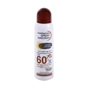Sunscreen Spray, with SPF 60, contains UVA and UVB protection