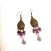 Traditional Necklace and Earring Set with Purple Jade Stone and Purple Crystal.