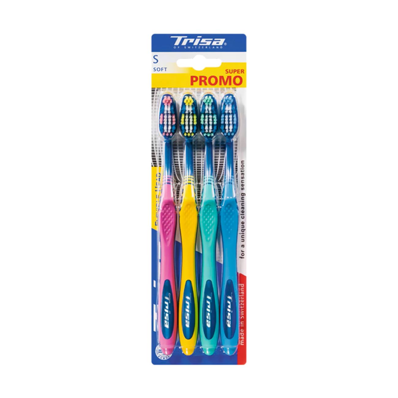 Triza Toothbrush Flexi Bell Head with Soft Bristles, Pack of 4