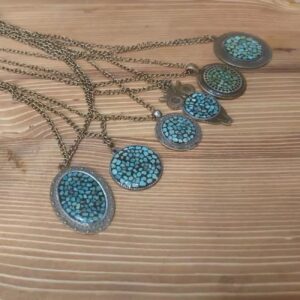Turquoise Inlaid Bronze Necklace – Elengant Traditional Iranian Design