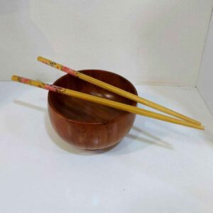 Wooden Chopsticks – Floral Pattern Made of Bamboo (Set of 2)