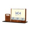 Wooden Desk Calendar for the Year 1404 with Phone Stand - Stylish & Functional