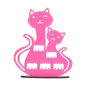 Wooden Jewelry Organizer Stand with Cat Design