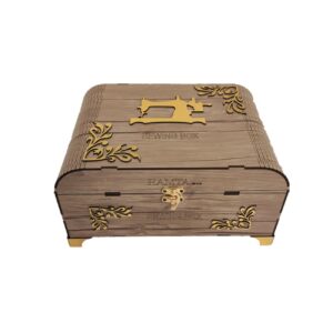 Wooden Sewing Box with Multiple Compartments