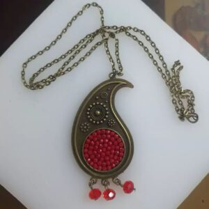 Yalda-Inspired Bronze Necklace with Boteh Jeghe Design