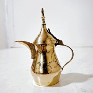Authentic Brass Dallah Coffee Pot – Handmade Arabic Coffee Maker & Table Décor