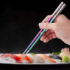 Colorful Stainless Steel Chopsticks, Rust and Scratch Resistant (1 Set)