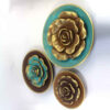 Decorative Pottery Plate with Flower Design Set of 3 Perfect for Living Room (3)