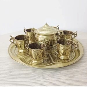 Elegant Brass Tea Set – Handcrafted for Tea Lovers & Suitable for Daily Use