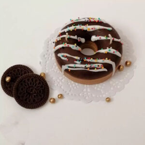 Fancy Chocolate Donut Candle with Sugar Glaze