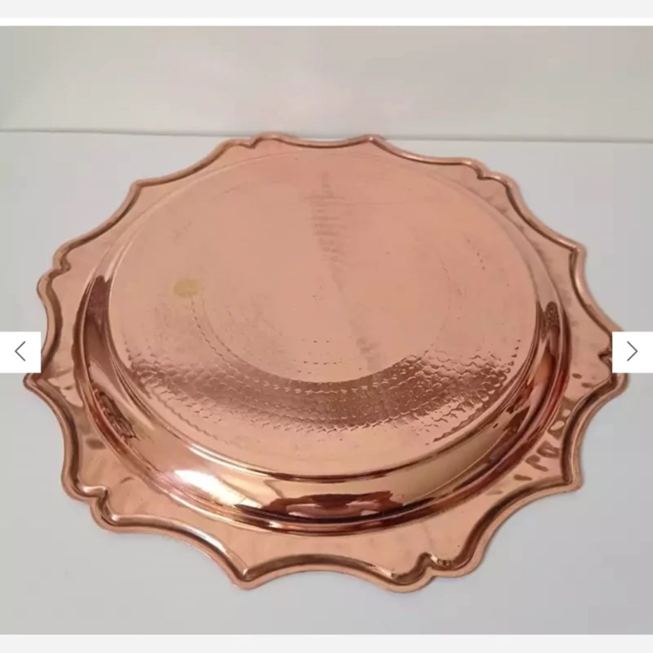 Large Hand-Hammered Copper Serving Tray – Traditional Hosting Display Tray