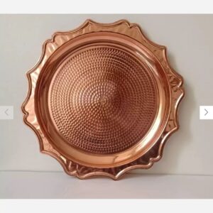 Large Hand-Hammered Copper Serving Tray – Traditional Hosting Display Tray