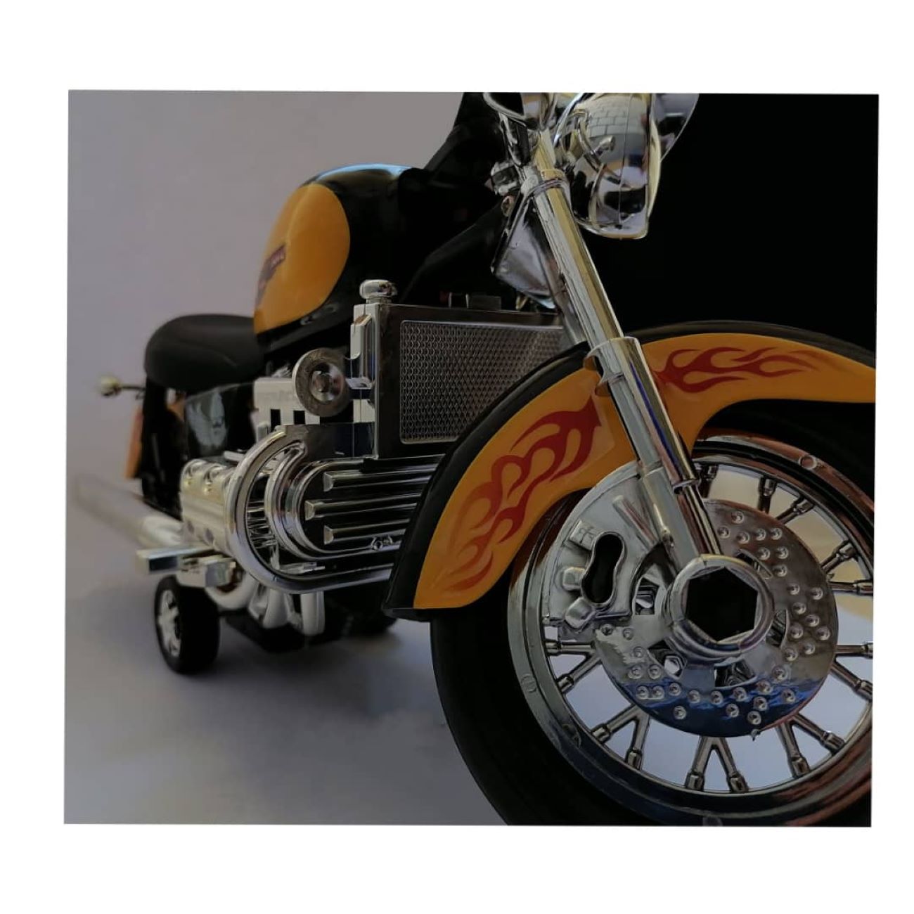 Harley Davidson Toy Motorcycle – Realistic Yellow Model