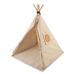 Kids’ Teepee Play Tent – Native American Teepee Model Include Dream Catcher & Mat