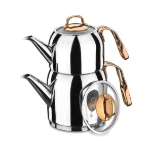 Korkmaz Teapot and Kettle Set – Stainless Steel with Chrome-Nickel Plating