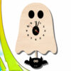 Wooden Nursery Clock with Pendulum – Ghost Theme for Playroom