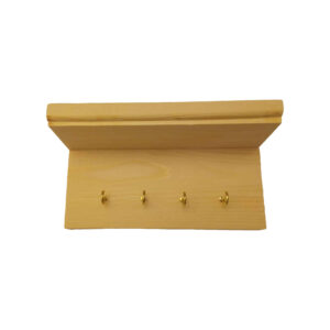 Wooden Wall Key Holder – Rustic Home Organizer for Keys with 4 Hooks