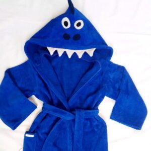 Kid’s Blue Hooded Dinosaur Bath Towel – Soft Terry Cloth Poncho