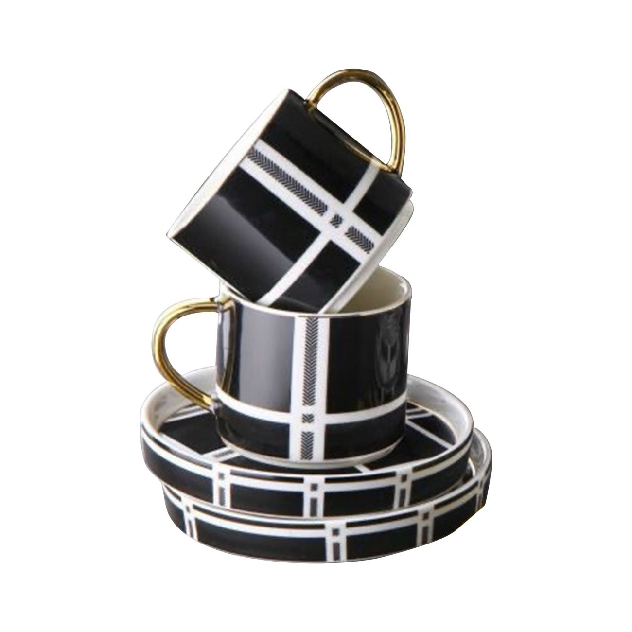 Ceramic Tea Sets for Elegant Tea Time 12 Pcs Include Saucers