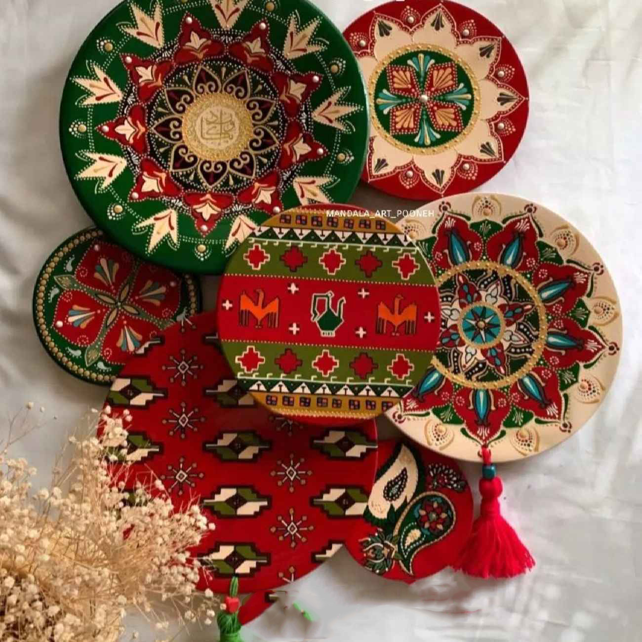 Collectible Persian-Style Pottery Wall Plates – For Art Lovers & Decorators (7 Pcs)