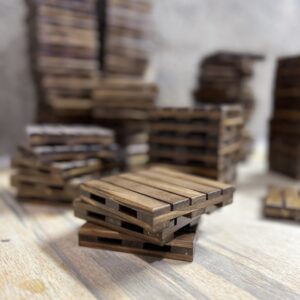 Compact Pallet Coasters 6-Pack – Fits Mugs, Glasses & Cups Perfectly