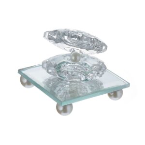 Compact Seashell Jewelry Holder with Built-In Mirror