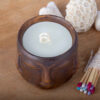 Decorative Wooden Jar Candle, Long-Lasting & Rustic Style with Face Design (3)