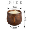 Decorative Wooden Jar Candle, Long-Lasting & Rustic Style with Face Design (4)