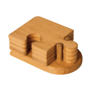 Eco-Friendly Jigsaw Coasters with Stand 5-Pack – Perfect for Dining & Coffee Tables
