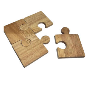 Modern Wooden Puzzle Coasters 4-Pack – Minimalist Design for Contemporary Homes