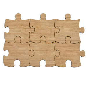 Geometric Puzzle Wooden Coasters 6-Pack – Clever & Decorative Table Accessory