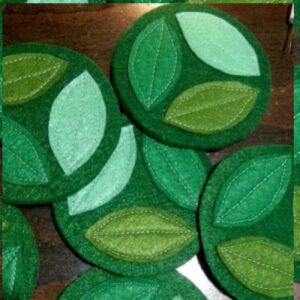 Handcrafted Leaf Pattern Felt Coasters 6-Pack – Durable & Eco-Friendly Everyday Use