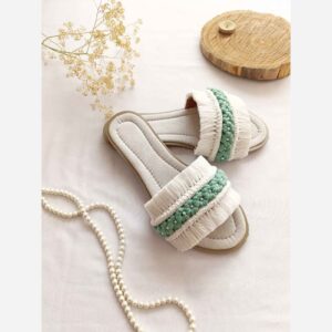 Handmade Macrame Slipper – Chamomile Flower Boho Design