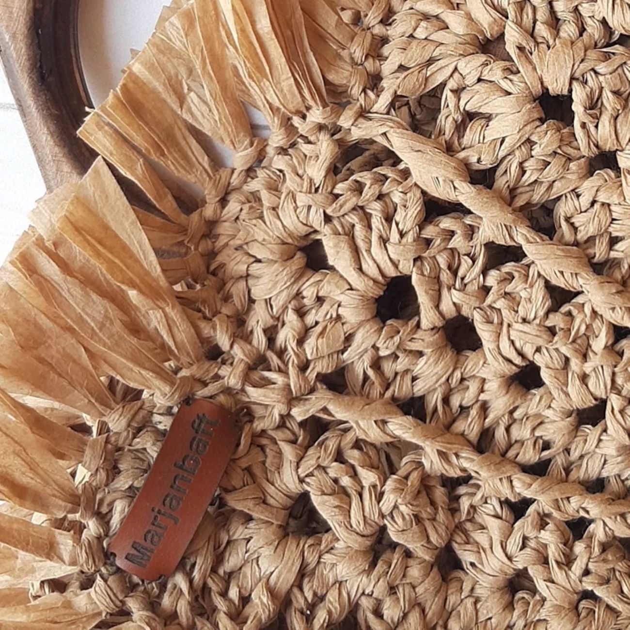 Handwoven Raffia Fan Bag – Honey Boho Crochet Design